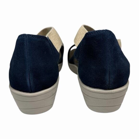 Wedge Comfort Sandals Womens 10 WW Navy Beige Explore24 by Easy Spirit Esmatilde - Picture 3 of 8